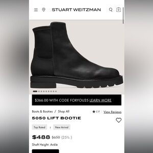 Stuart Weitzman 5050 Lift Bootie Black